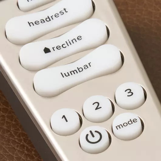 detail shot of sofa remote