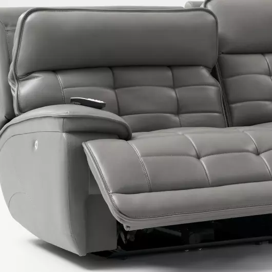 reclined grey leather footrest