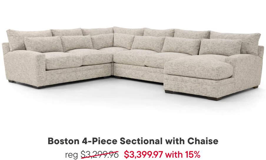 Boston 4-Piece Sectional with Chaise