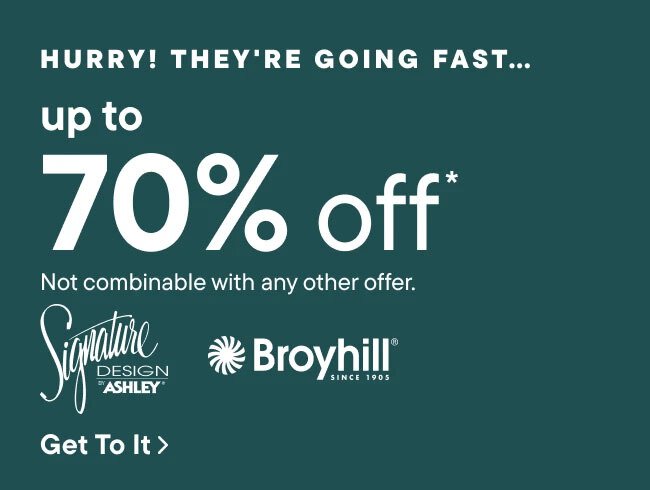 Up to 70% off Signature by Ashley and Broyhill