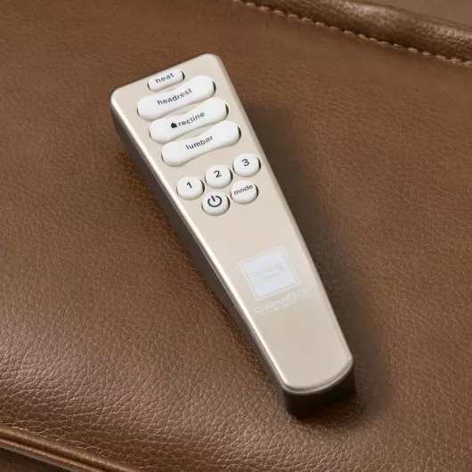 detail shot of sofa remote