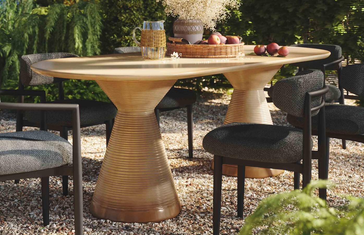 Get that midcentury modern aesthetic and a textured faux terracotta surface.