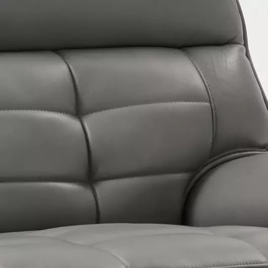 details of grey recliner