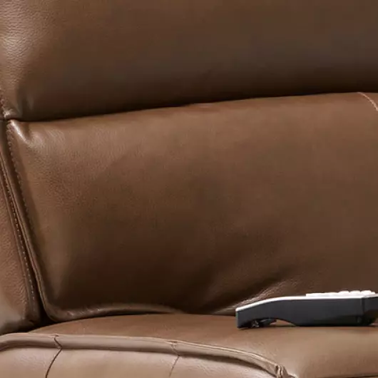 details of grey recliner