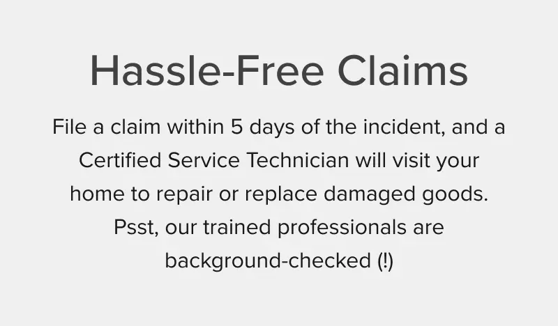 Hassle free claims text