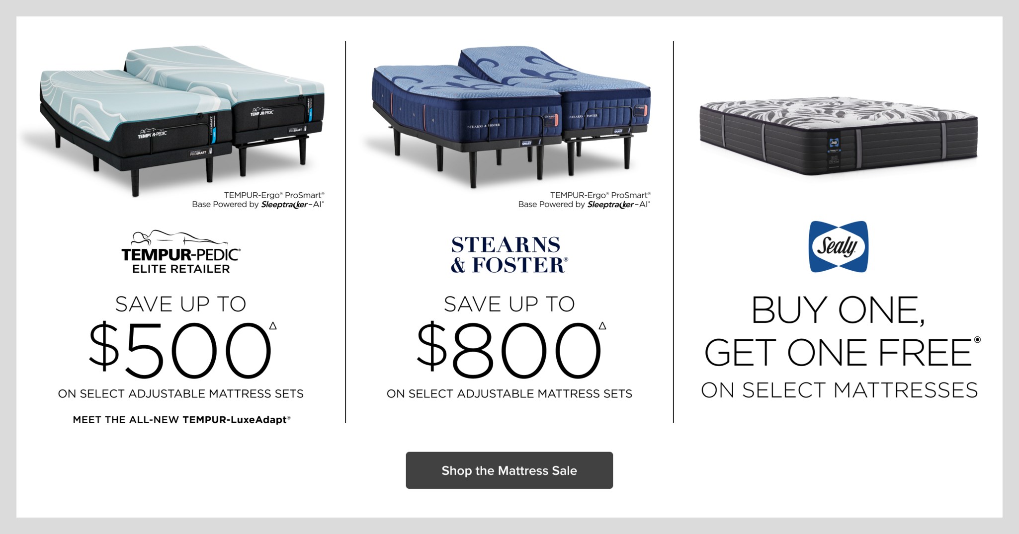 Save up to $800 on select mattress sets. - Shop the Mattress Sale