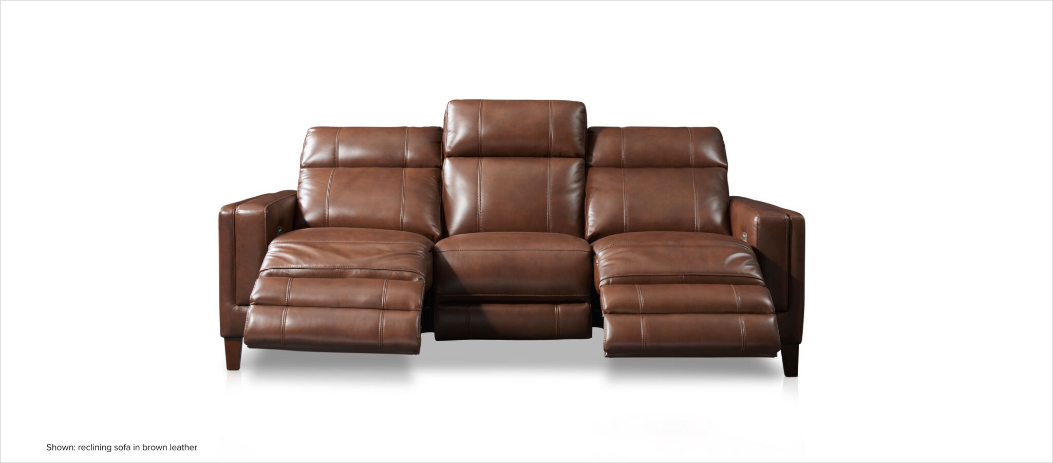 Oliver reclining sofa in brown leather