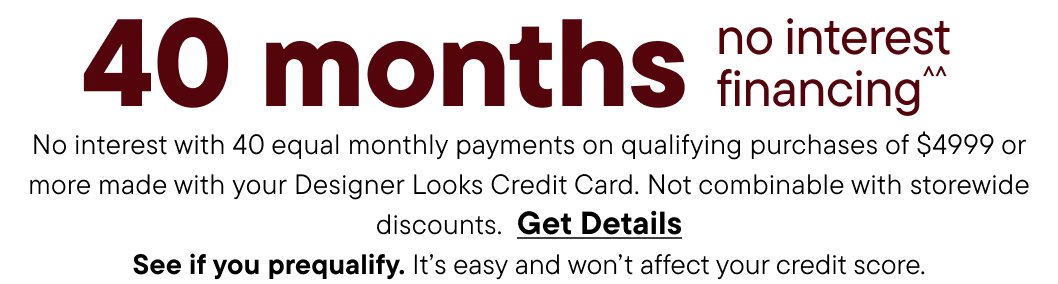 40 months no interest financing