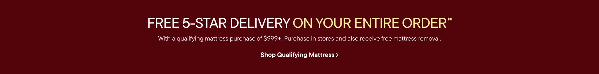 FREE 5-STAR DELIVERY ON YOUR ENTIRE ORDER