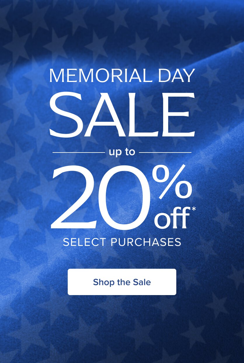 Memorial Day Sale up to 20% Off