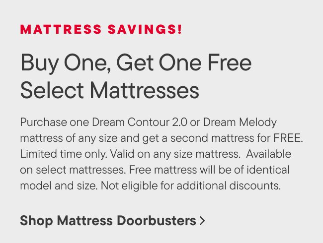 Buy one get one free mattresse offer