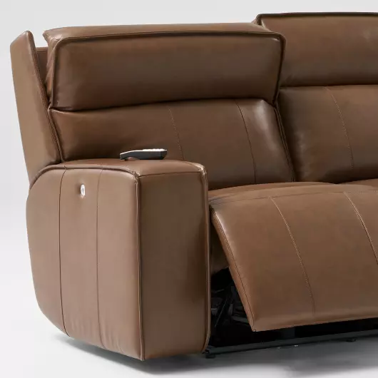 reclined leather sofa