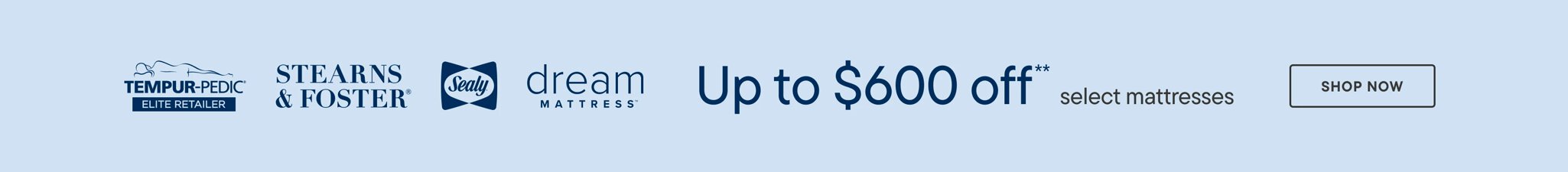 Up to $600 off select mattresses