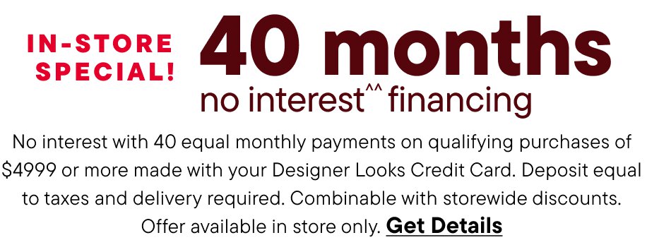 40 months no interest financing