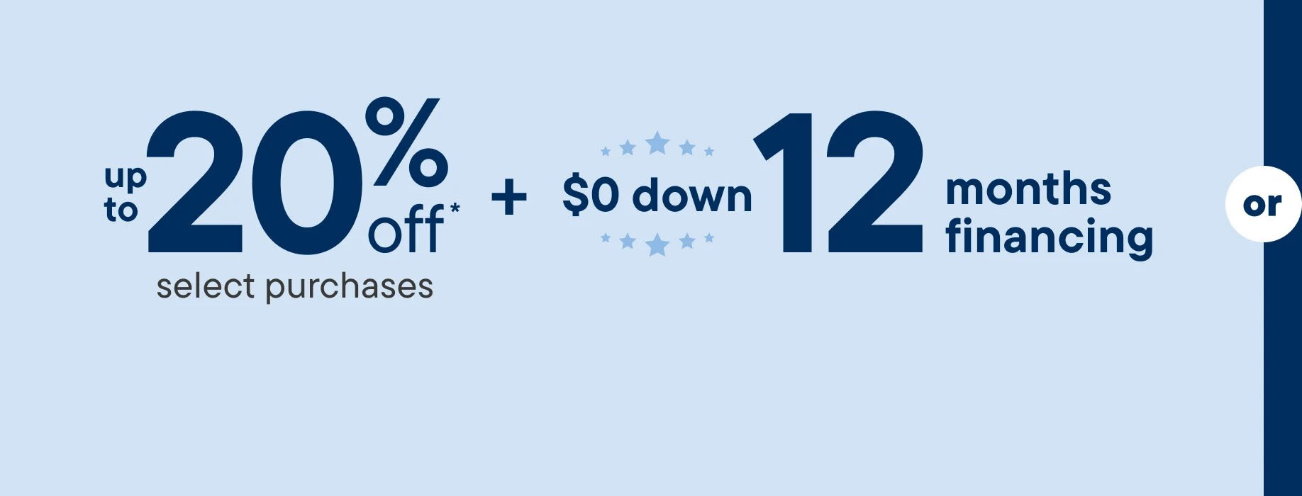 Up to 20% off select purchases