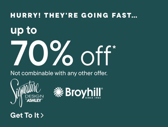 Up to 70% off Signature by Ashley and Broyhill