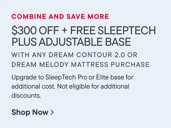 $300 OFF + Free SleepTech Plus Adjustable Base