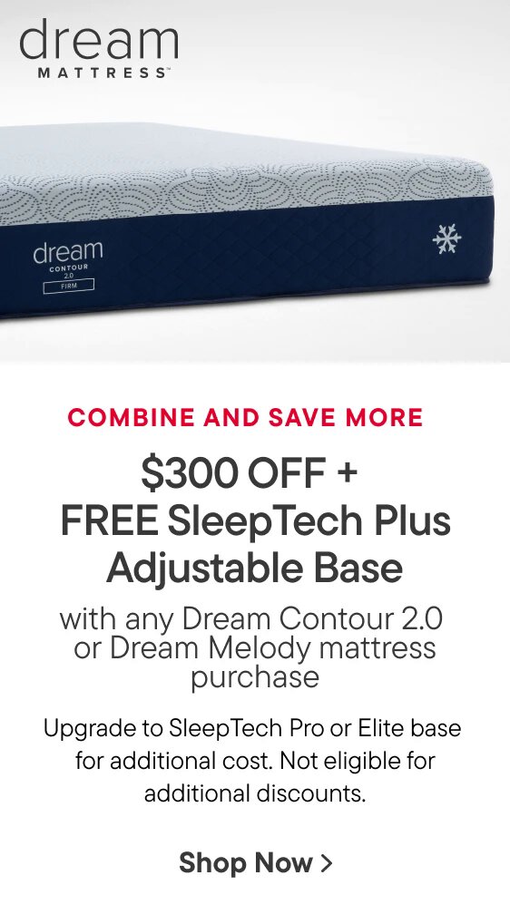$300 OFF + FREE SleepTech Plus Adjustable Base